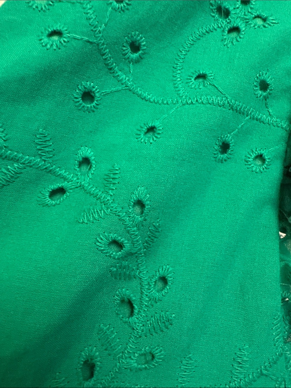 NWT Maggy London Green Eyelet V-Neck Ruffle Midi Dress - Picture 7 of 16